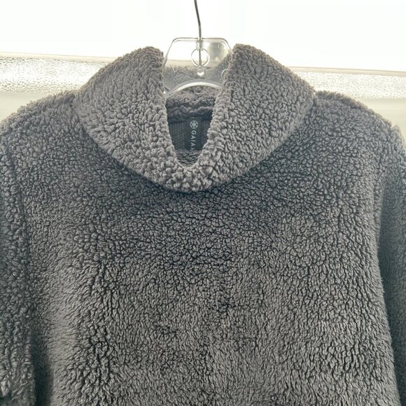 GAIAM Fleece Mock Neck Pullover Charcoal Size Medium Soft - Picture 2 of 9